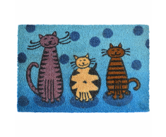 vidaXL Felpudo de coco 15 mm 40x60 cm gatos