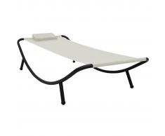 vidaXL Tumbona de acero color crema 200x90 cm