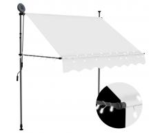 vidaXL Toldo manual retráctil con LED color crema 100 cm