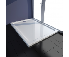 vidaXL Plato de ducha rectangular ABS, color blanco, 80 x 110 cm
