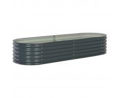 vidaXL Jardinera de acero galvanizado 240x80x44 cm gris
