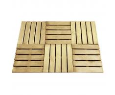 vidaXL Baldosa de porche 6 unidades 50x50 cm madera verde