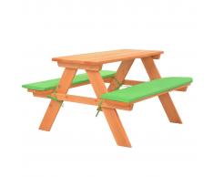 vidaXL Mesa de pícnic infantil con bancos madera de abeto 89x79x50 cm