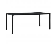 vidaXL Mesa de jardín de acero negro 180x83x72 cm