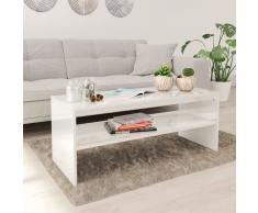 vidaXL Mesa de centro de aglomerado blanco brillante 100x40x40 cm