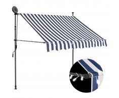 vidaXL Toldo manual retráctil con LED azul y blanco 150 cm
