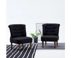 vidaXL Sillones franceses 2 unidades de tela negra