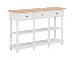 vidaXL Mesa consola de MDF blanca 120x30x76 cm