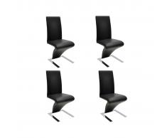 vidaXL Sillas de comedor 4 unidades cuero sintético negro