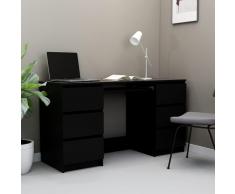 vidaXL Escritorio de aglomerado negro 140x50x77 cm