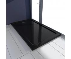 vidaXL Plato de ducha rectangular ABS negro 70x120 cm