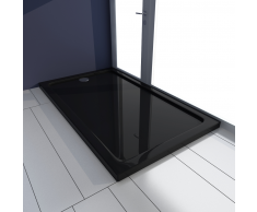 vidaXL Plato de ducha rectangular ABS, color negro, 70 x 120 cm