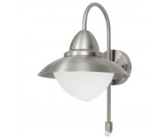EGLO Lámpara de pared exterior con sensor Sidney 60 W Plateado 87105