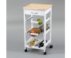 Not specified Carro de cocina con cestas + botellero madera