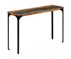 vidaXL Mesa consola madera maciza reciclada 120x35x76 cm