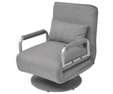 vidaXL Silla giratoria y sofá cama tela gris claro