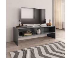 vidaXL Mueble de TV aglomerado gris brillante 120x40x40 cm