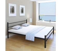vidaXL Estructura de cama de metal negra 180x200 cm