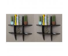 vidaXL Estanterías de pared 2 unidades negro