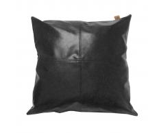 Overseas Almohada 45x45 cm cuero sintético negro