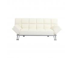 miliboo Sofá-cama 3 plazas MANHATTAN color blanco roto y de