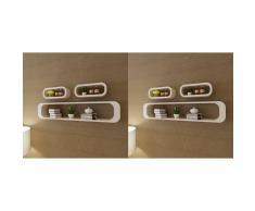 vidaXL Estanterías de cubos para pared 6 unidades blanco
