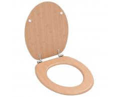 vidaXL Asiento inodoro WC con tapa de cierre fuerte MDF diseño bambú