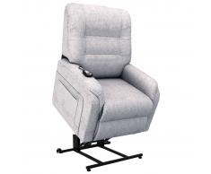 vidaXL Sillón eléctrico reclinable TV e incorporación tela gris claro