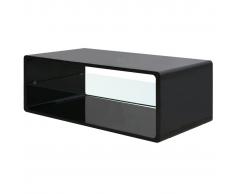 vidaXL Mesa de centro alto brillo negra