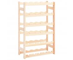 vidaXL Botellero para 30 botellas de madera de pino FSC