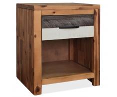 vidaXL Mesita de noche de madera maciza de acacia 40x30x48 cm