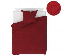 vidaXL Juego de cama forro polar 4 piezas rojo vino 140x200/60x70 cm