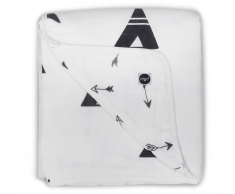 Jollein Manta de bebé muselina 120x120 negro y blanco 521-557-65081