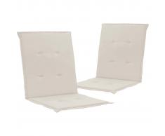vidaXL Cojines para sillas de jardín 2 uds color crema 100x50x3 cm