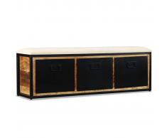 vidaXL Banco de almacenamiento 3 cajones madera mango 120x30x40 cm