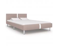 vidaXL Estructura de cama de cuero sintético capuchino 140x200 cm