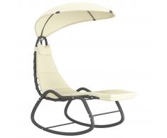 vidaXL Balancín de jardín tela color crema 160x80x195 cm