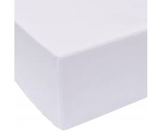 vidaXL Sábana bajera 200x200 cm algodón blanca 2 unidades