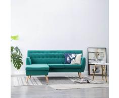 vidaXL Sofá en forma de L tapizado de tela verde 171,5x138x81,5 cm