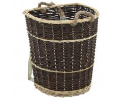 vidaXL Cesto de leña con correas transporte sauce natural 44,5x37x50cm