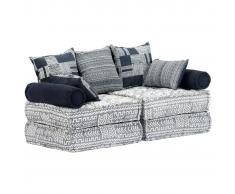 vidaXL Sofá cama modular de 2 plazas tela gris
