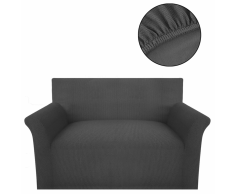 vidaXL funda elástica para sofá de tela acanalada color gris