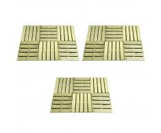 vidaXL Baldosa de porche 18 unidades 50x50 cm madera verde