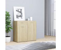 vidaXL Aparador de aglomerado color roble Sonoma 80x36x75 cm
