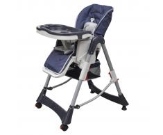 vidaXL Trona de bebé Deluxe de altura ajustable azul oscuro
