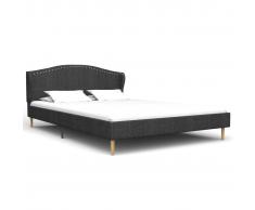 vidaXL Estructura de cama de tela gris oscuro 200x140 cm