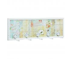 vidaXL Perchero MDF blanco 20,2x8,5x66,5 cm