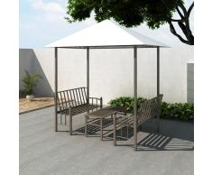 vidaXL Pérgola de jardín con mesa y bancos 2,5x1,5x2,4 m