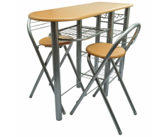 vidaXL Cocina/ Bar de desayuno / Set mesa y sillas Madera
