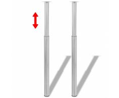 vidaXL 2 Patas Telescópicas para Mesa 710mm-1100mm (Color Níquel Pulido)